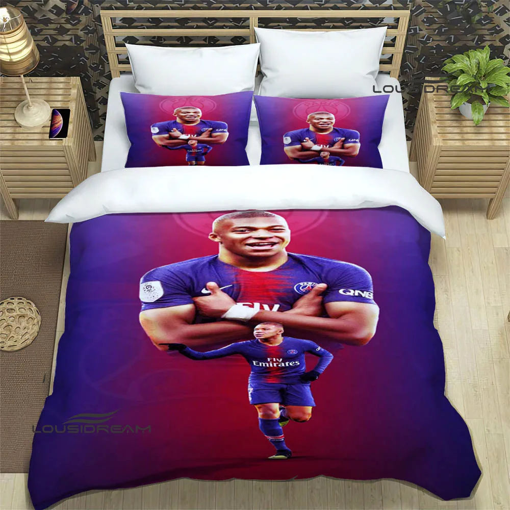 Kylian Mbappe Bettwäsche Bettbezug Für 3D Microfaser Bettwäsche Set Kinder Erwachsene,Mit Reißverschluss Und Kissenbezug Single(135x200cm