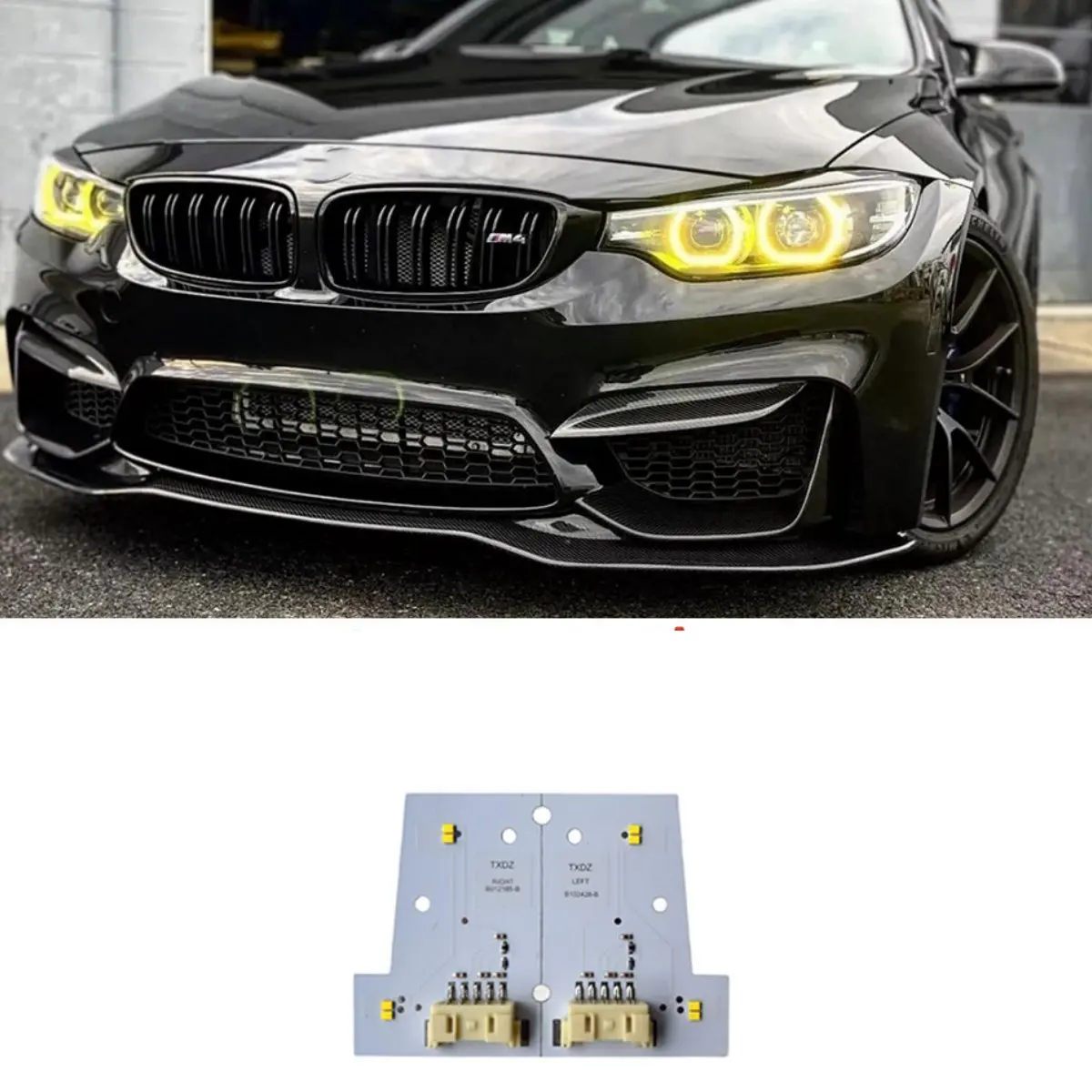 NEW Headlight DRL Module Daytime Running Light Yellow Color OE# 63117493227 63117493228 For BMW M3 F80 F32 F82 M4 F36 2017- 2020 detail image 1