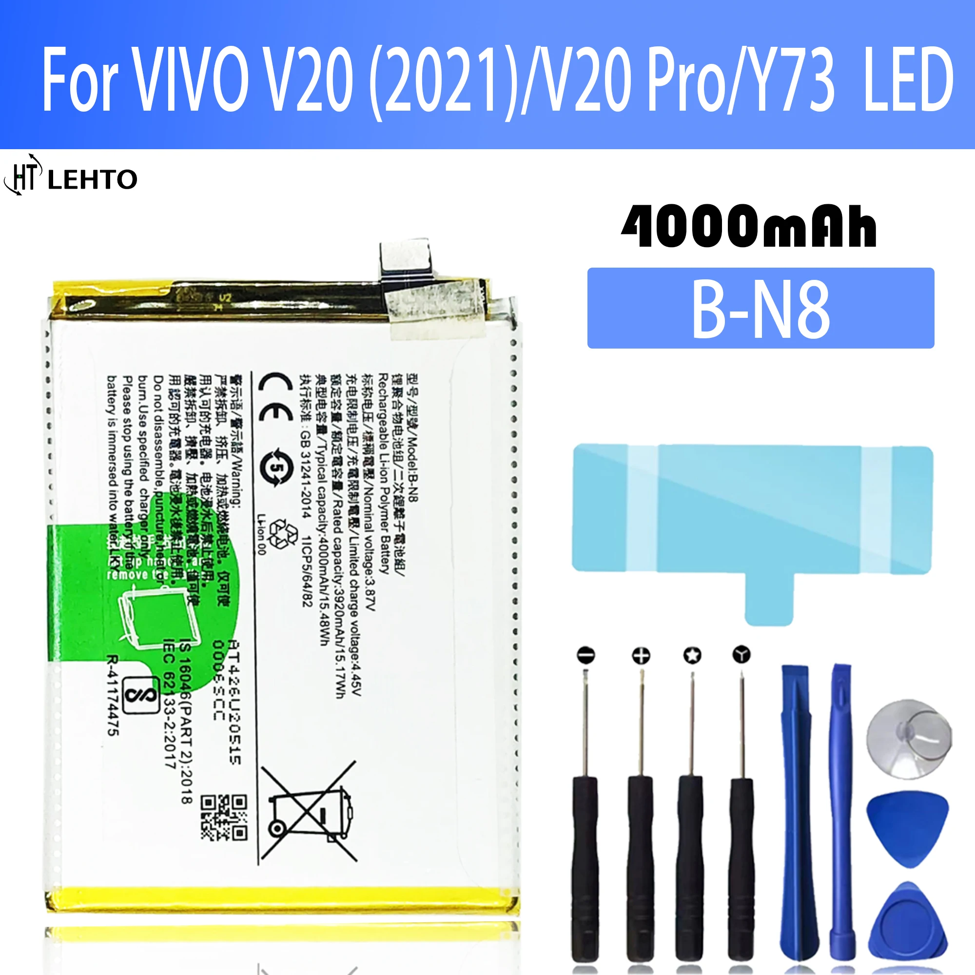 

New 100% Original B-N8 Battery For VIVO S7 V20 / V20 PRO / Y73 LED Batteries Bateria