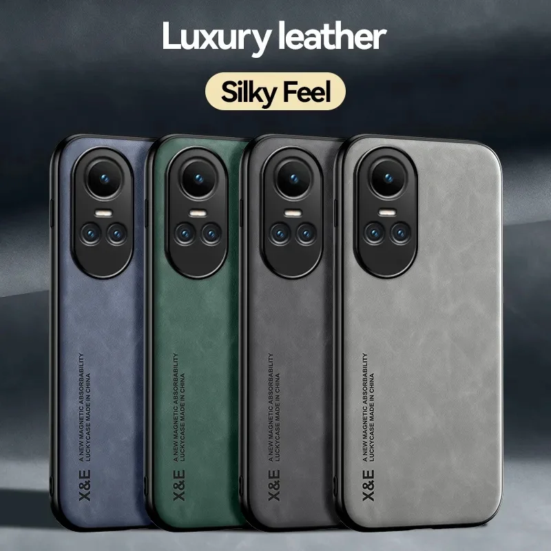 Magnetic Leather Shockproof Phone Case with Car Holder Attachment