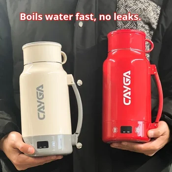 Portable Travel Electric Kettle 110V, Large Capacity Water Boiler with Insulated & Dual Lid, Constant Temp Keep Warm 1