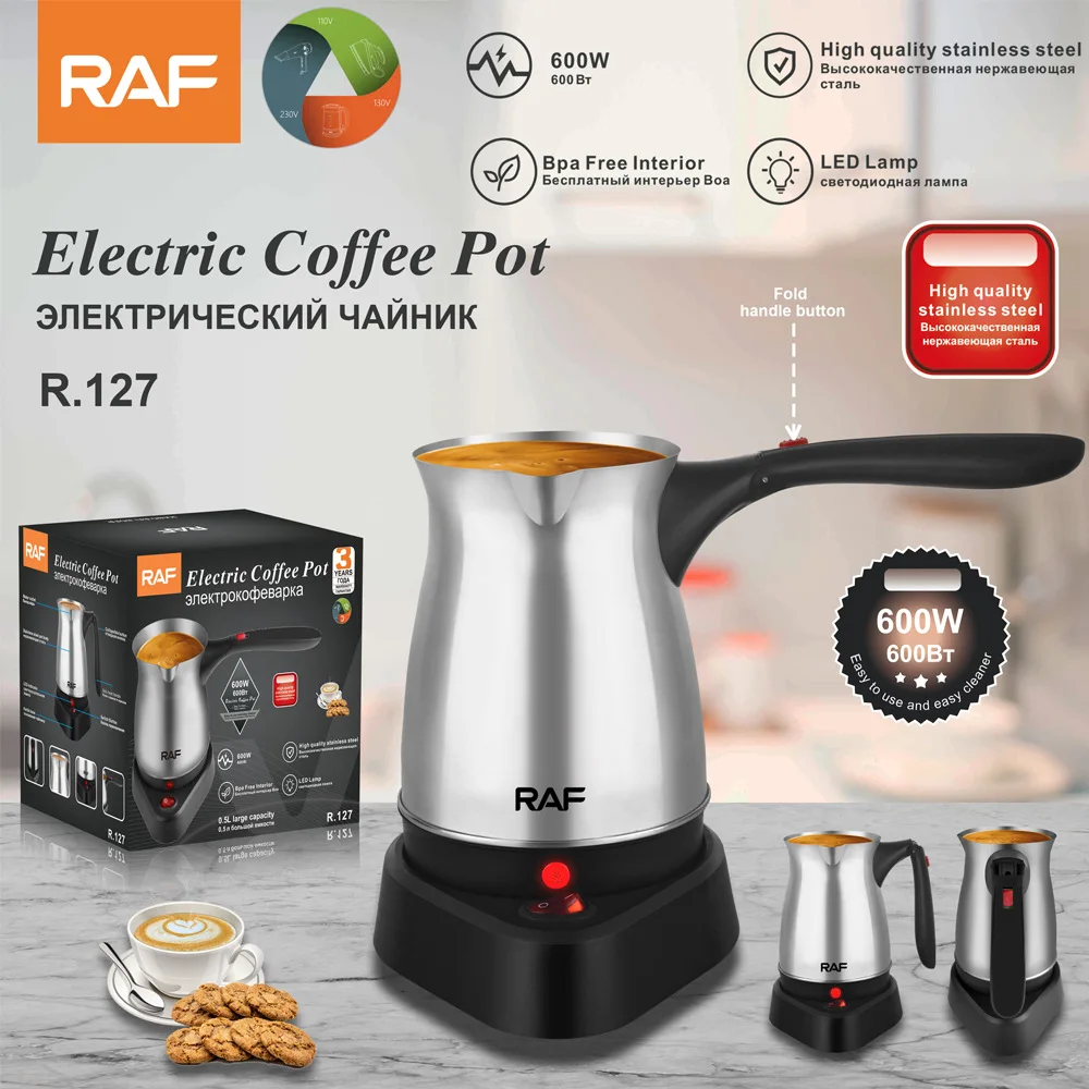 High Quality Stainless Steel Material Coffee Electric Portable Turkish Pot 600W Power Espresso Pans 500ml Capacity Kitchen Home растворитель жира для кухонных поверхностей magic power mp 021 500ml