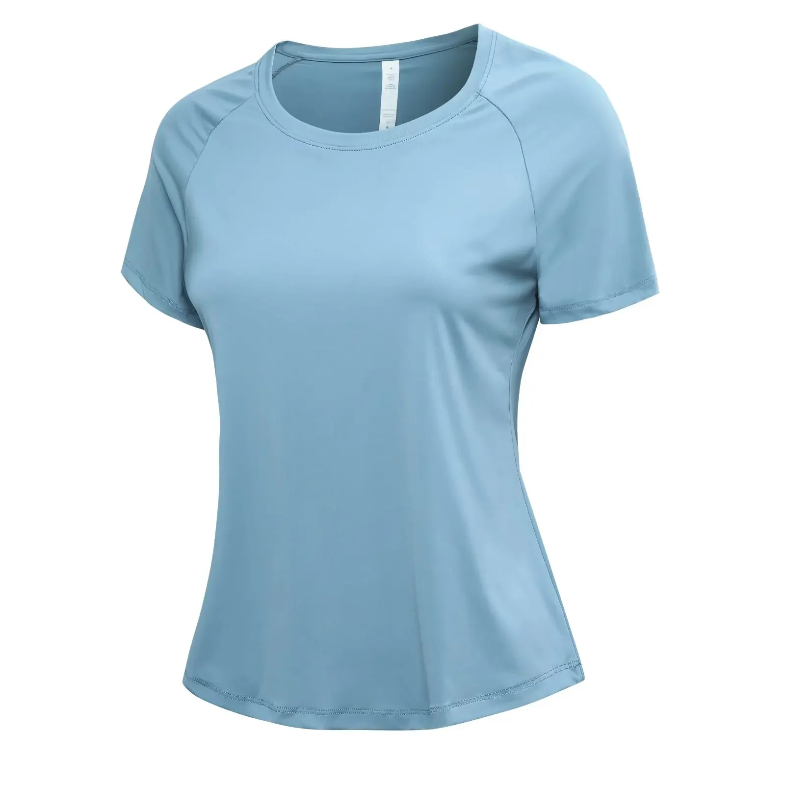 

Женская свободная быстросохнущая футболка с коротким рукавом, Спортивная рубашка для бега, эластичная Повседневная дышащая одежда для йоги с круглым вырезом на лето
