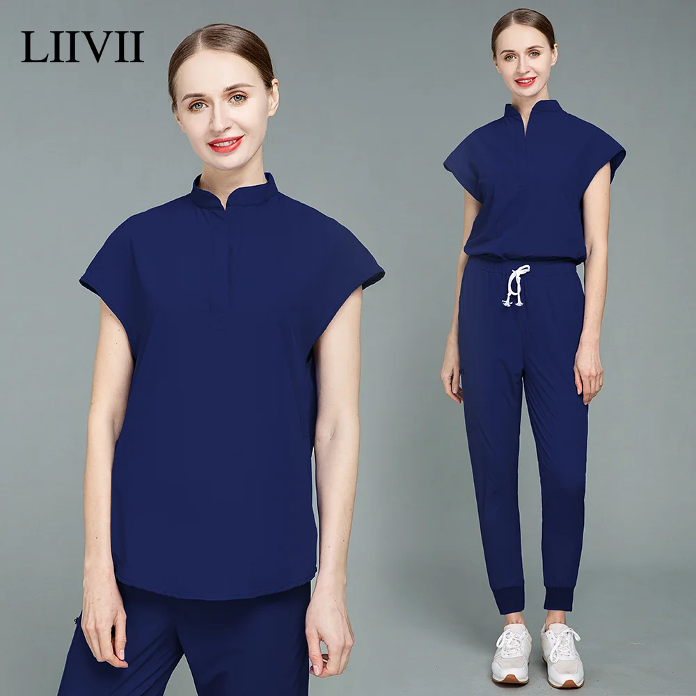 

Pet Clinic Nurse Work Clothes Scrubs Women Uniforms Beautician Lab Scrubs Set Spa Uniforms High-quality Scrubs Top+jogging Pants