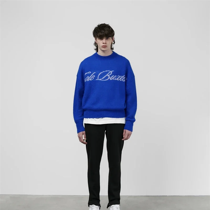 

New Cole Buxton Minimalist Slogan Letters Cotton Turtleneck Sweater