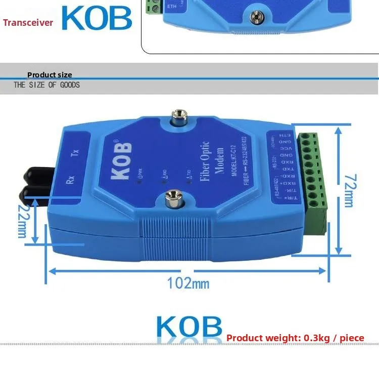 brand KT-C12SM RS232 485 422 turn single mode fiber optic transceiver serial por