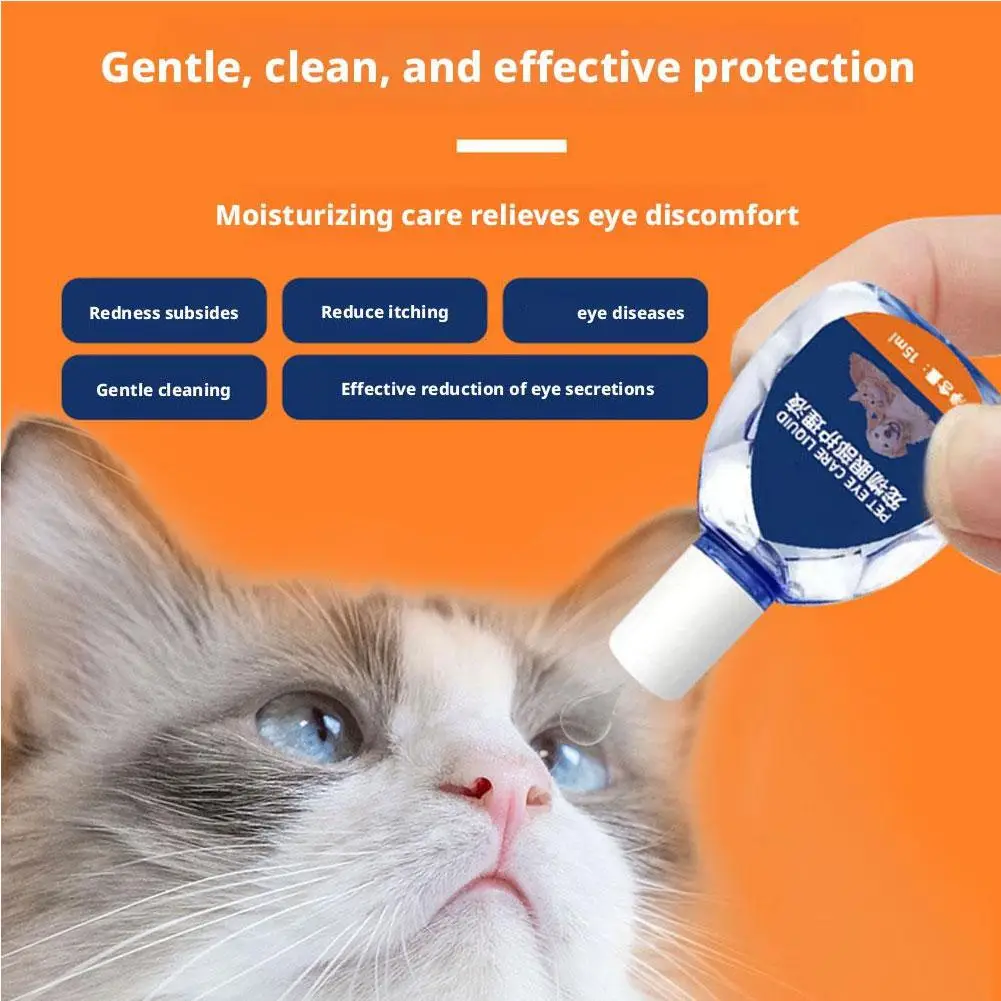 Pet Eye Drops for Dogs & Cats Pet Eye Care Liquid Dog Infection Treatment to Soothe Infection Allergy Dry Eyes Relief