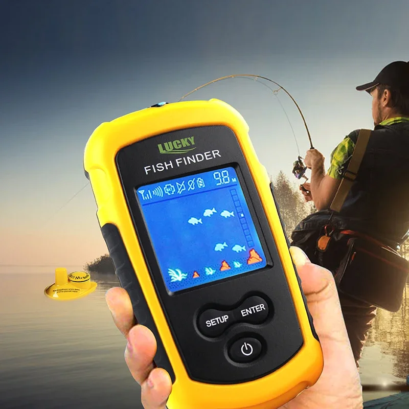 Portable Fish Finder LUCKY FFCW1108-1 Wireless Sonar 120 Meter Range 40 Meter Depth Sensor Fishing LCD Display Fish Finder