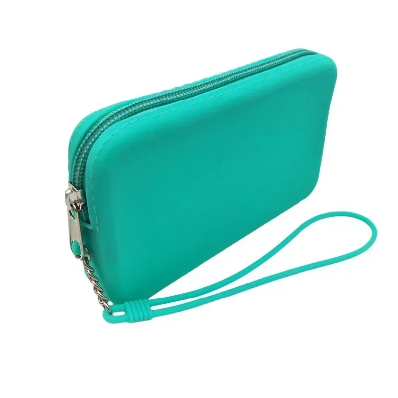 Silicone Long Purse Multi-functional Large Capacity Sundries Storage Bracelet Rope Large Bag Candy Color Cosmetic Bag Women