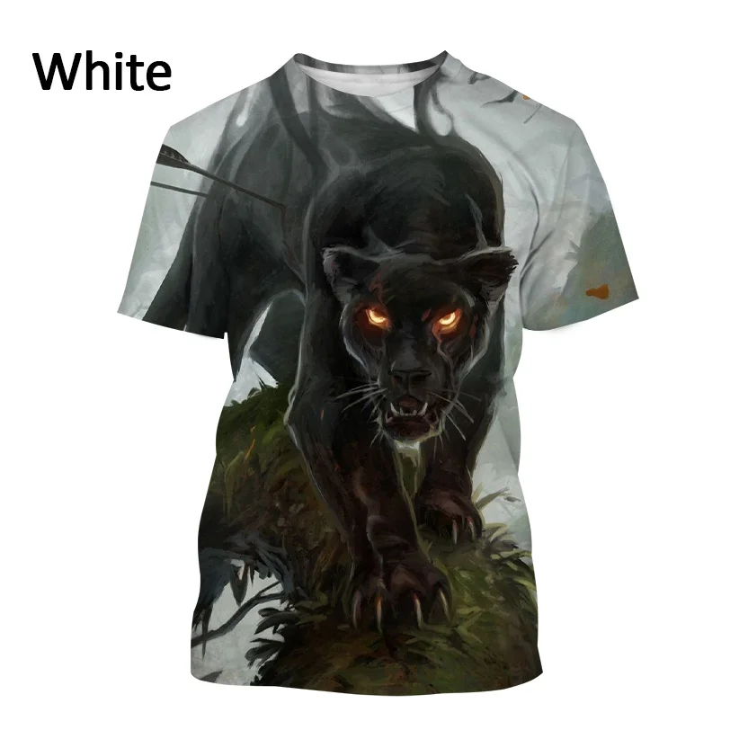 

New Jungle Panther Breathable Short Sleeve T Shirt Men Ferocious Animal Hip Hop Style 3D Printing T shirt Streetwear Top