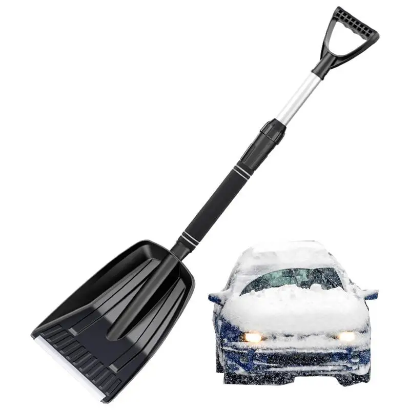 

Heavy Duty Snow Shovel Strain-Reducing Snow Shovel With Retractable Handle Extra Deep Snow Scoop Shovel 28inch For Digging Soil