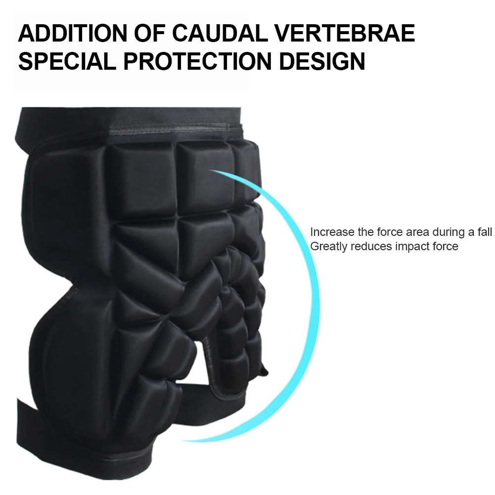 Unisex Hip Padded Shorts EVA Thickened Hip Protector Anti-Fall Skiing Protector Pad Adjustable For Adults Kids Skate Ski