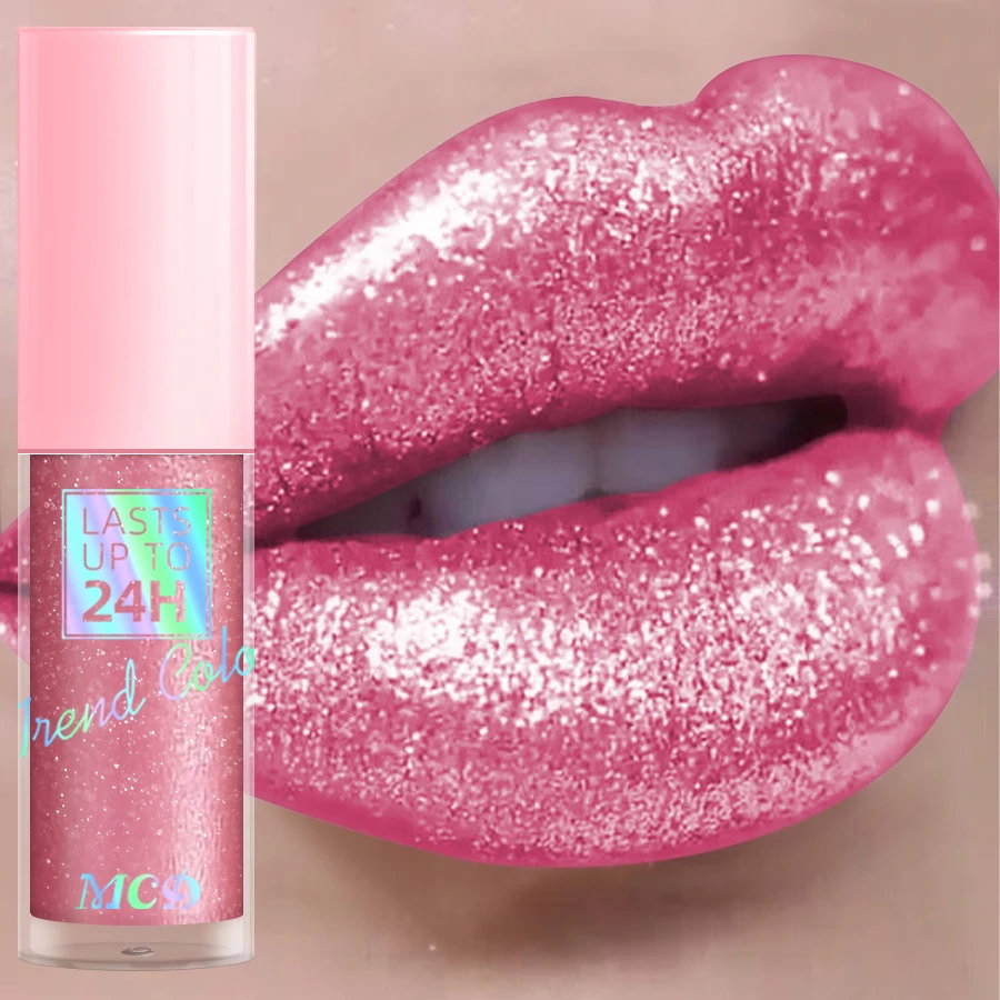 1PC Glitter Lip Gloss Long Lasting Waterproof Metallic Liquid Lipstick Pearl Shining High Pigment Lip Tint Korean Makeup Gifts 1