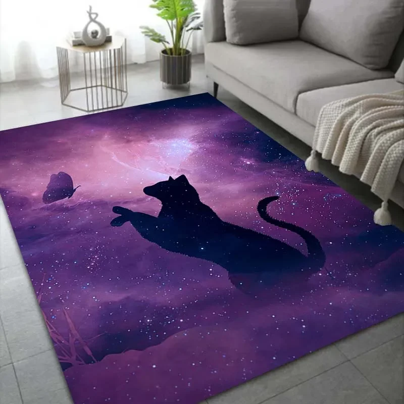 

Cute cat pattern carpet living room bedroom children's room home decorative carpet, kitchen bathroom non-slip Mat Christmas gift