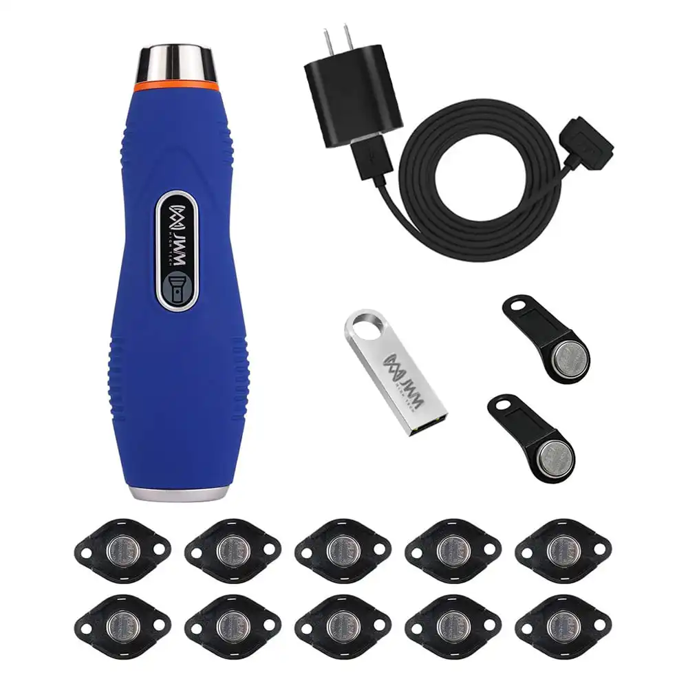 JWM iButton Touch Guard Tour System with Flashlight, IP67 Security Patrol Equipment for Hotels, Industrial Park