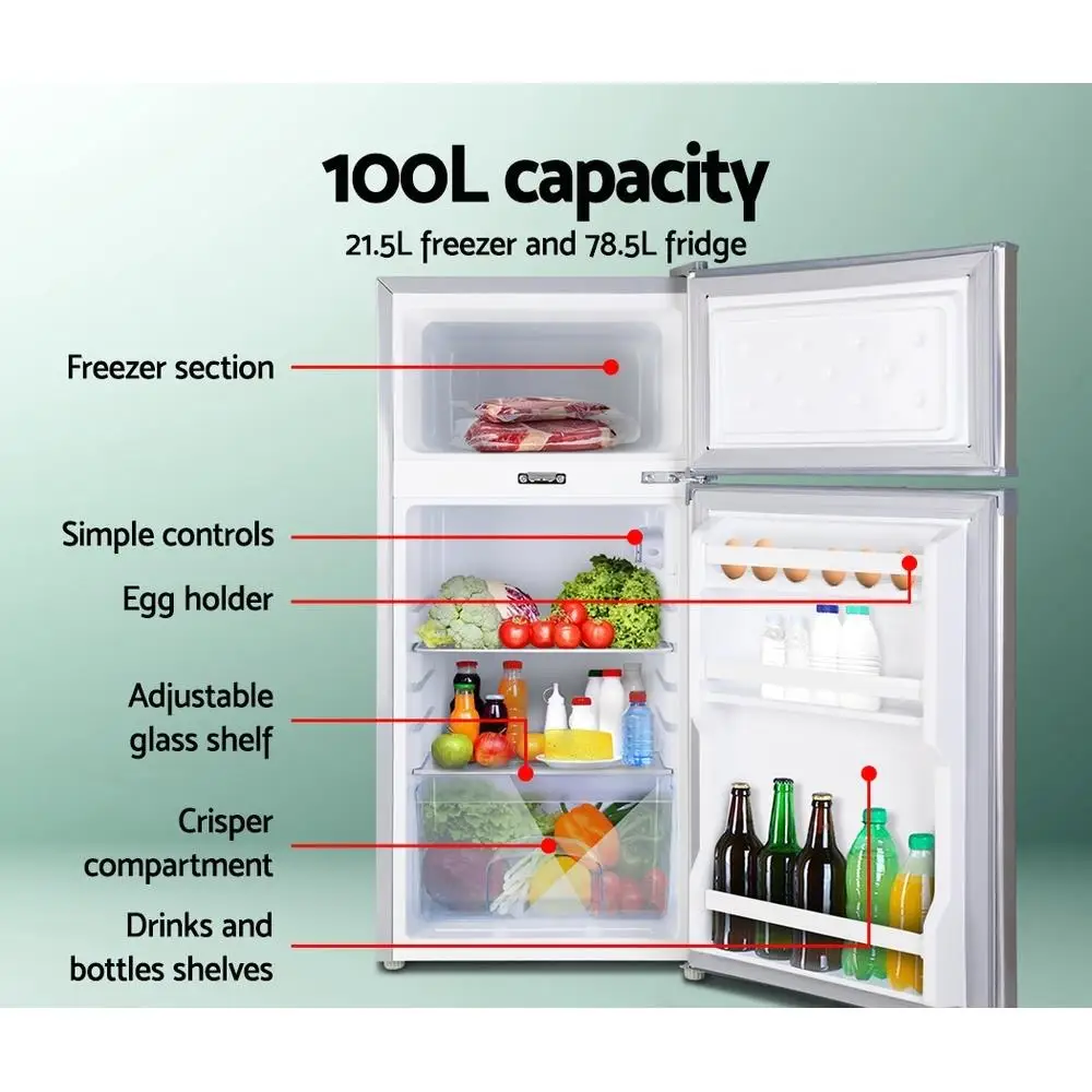 Portable Fridge Freezer 100L Camping Caravan Bar Style Upright 12V 24V 240V