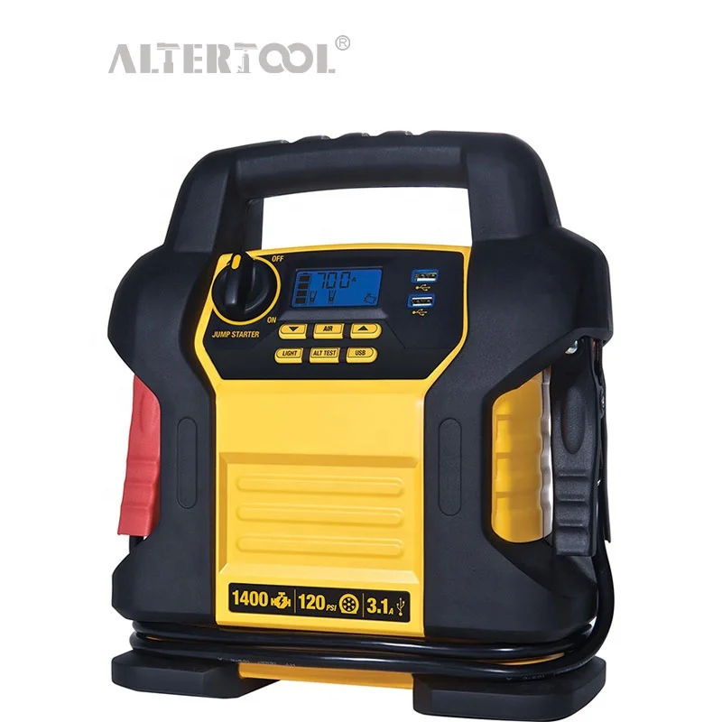 

120 PSI Digital Multifunction Portable Power Station Jump Starter With 3.1A USB Ports Battery Clamps