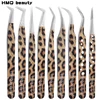 Leopard Eyelash Tweezers Stainless Steel High Quality Lash Tweezer For Lashes Extension Anti-Static Tweezers Salon Makeup Tools 1