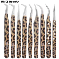 Leopard Eyelash Tweezers Stainless Steel High Quality Lash Tweezer For Lashes Extension Anti-Static Tweezers Salon Makeup Tools 1