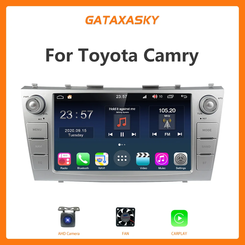 

Автомагнитола GATAXASKY, 9 дюймов, Android, для Toyota Camry 7 XV40 50 2006 2008 2010 2011 BT GPS CarPlay, автонавигация, Wi-Fi, SWC