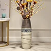 Nordic Style Ceramic Vase Dried Flower Aesthetic Ikebana Modern Floor-standing Vase White Vase Design Vazen Home Decoration FYVS 5
