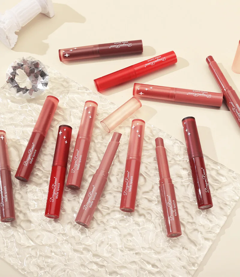 Matte Lipstick Long Lasting Tinted Lip Balm Nude Bean Paste 12 Colors_voghion.com
