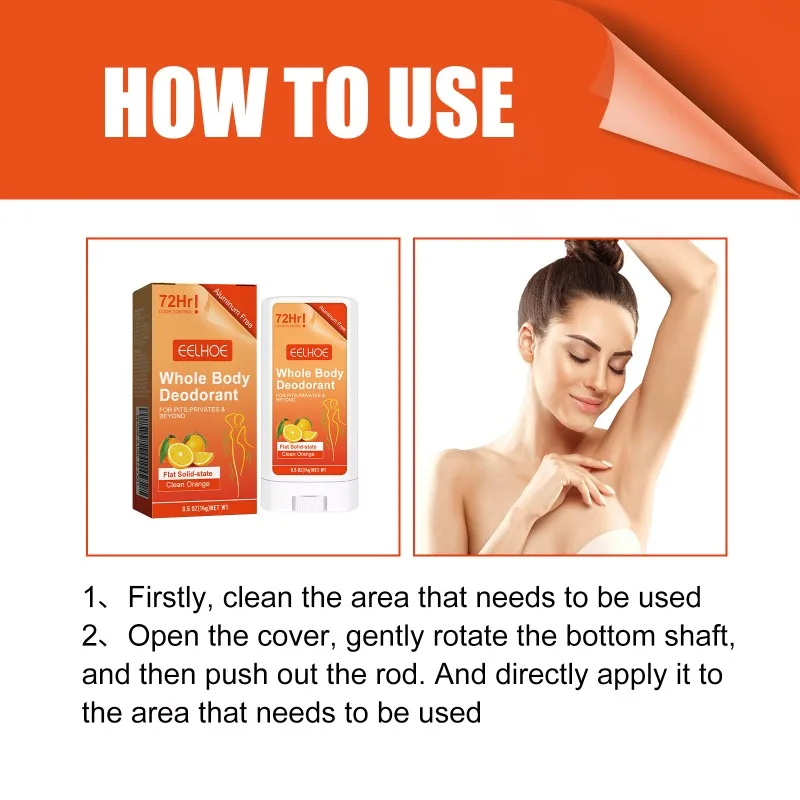 14g Whole Body Deodorant Covering Body Odor Deodorant Summer Refreshing Lightening Care Stick Natural Plants Portable Fragrance