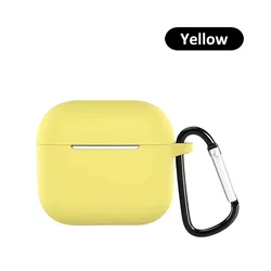 Silicone Skin-Feeling Protective Headphone Case with Hanging Buckle for Airpods pro (Yellow)