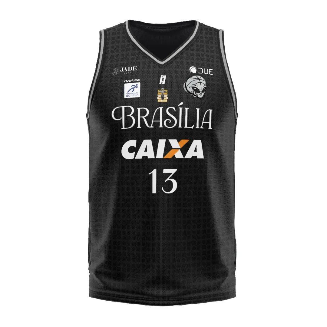 25-26 Caixa Brasilia Basquete Heim-Basketballtrikot Trainingsset Sport Schnelltrocknend Herren T-Shirt Kinderbekleidung Damen T-Shirt