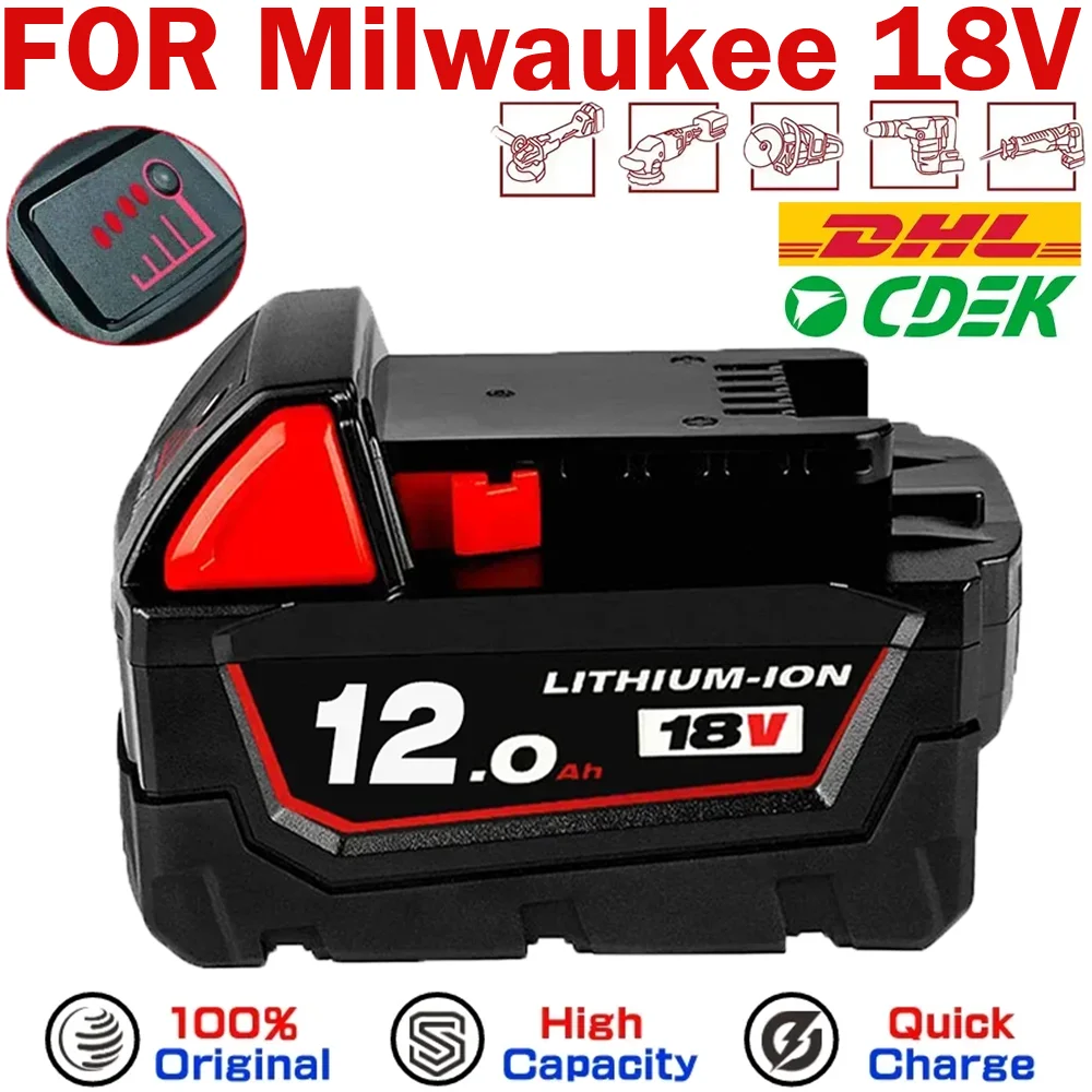 

For Milwaukee M18 M18B6 18V XC 9Ah 6Ah Li-ion Battery 48-11-1860 /Charger rechargeable battery