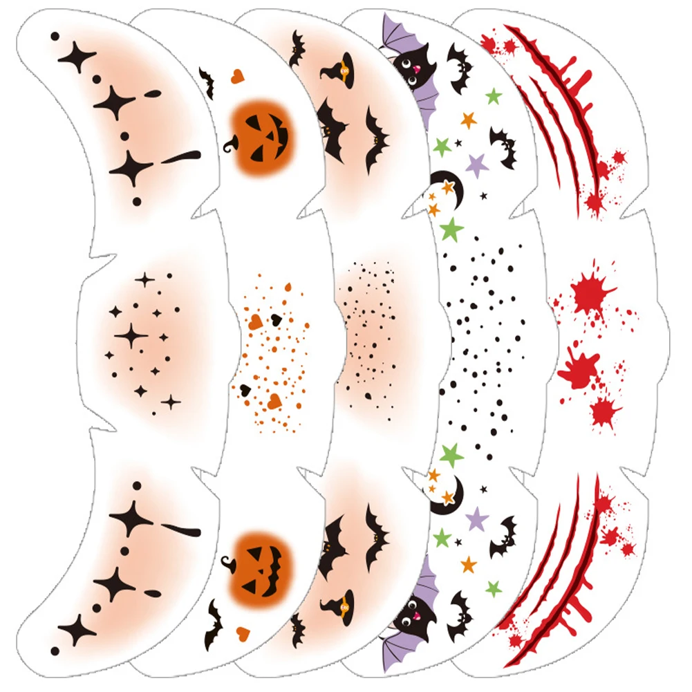 Halloween Waterproof Facial Sticker Freckle Transfer Tattoo Decals DIY Festival Party Tattoo Decorations Makeup Cosmetic Tools