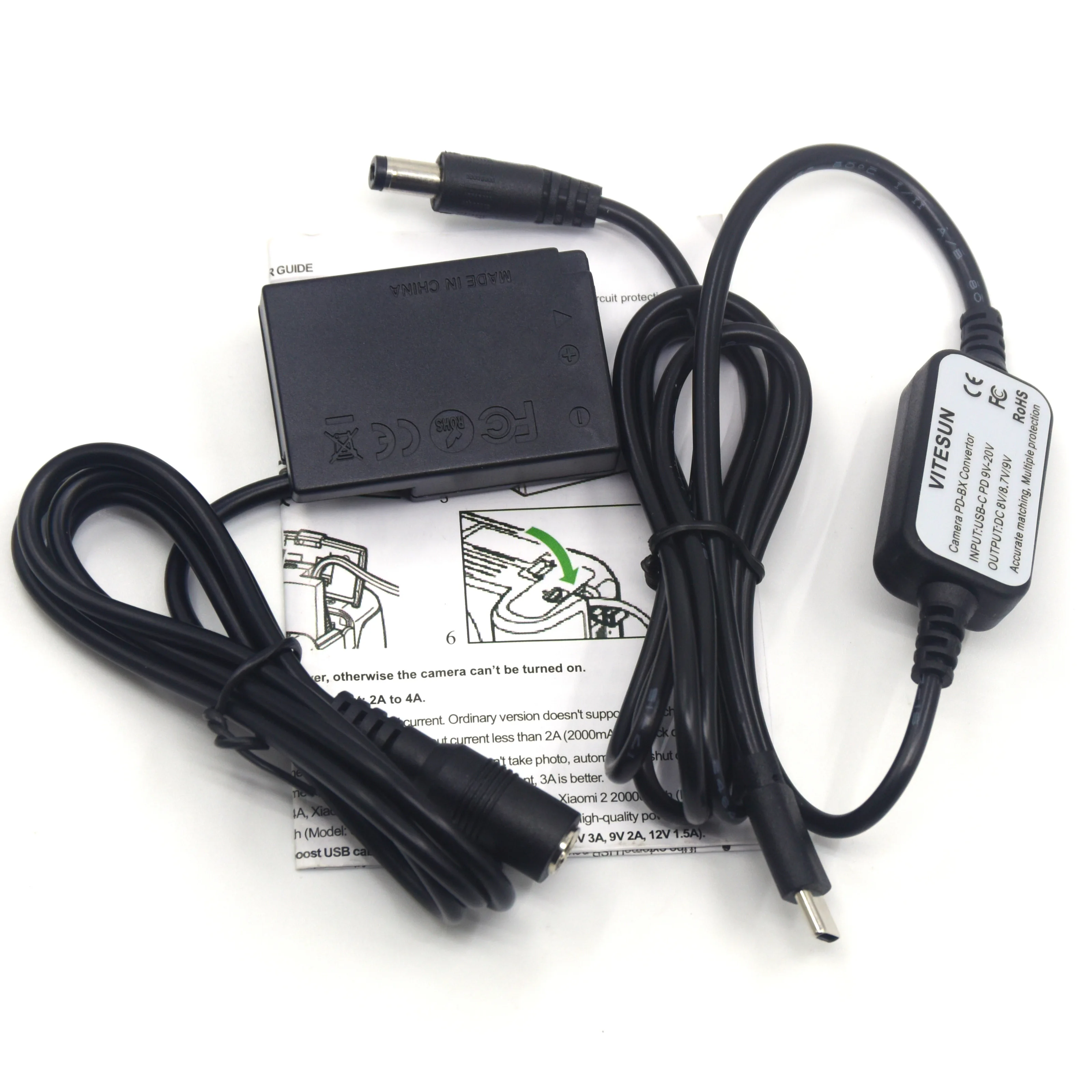 USB Type-C Power Adapter Cable + LP-E17 Dummy Battery DR-E18 for Canon EOS 750D Kiss X8i T7i T6i 760D T6S 77D 800D 200D Rebel