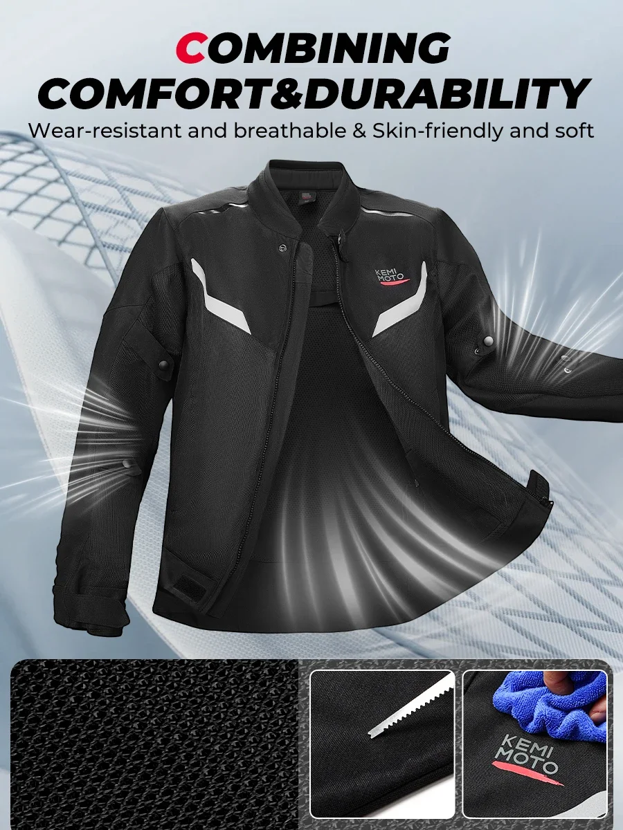 Motorcycle Riding Jacket Men Breathable Summer Clothing Built-in CE Protector Gear Soft Mesh Cycling Motocross Off-road Outfit motorcycle jacket motorcycle clothing