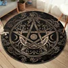 Pentagram Moon Cosmic Themed Round Rug Living Room Dining Room Bedroom Chair Mat Kids Laundry Balcony Non-slip Carpet Home Decor 1