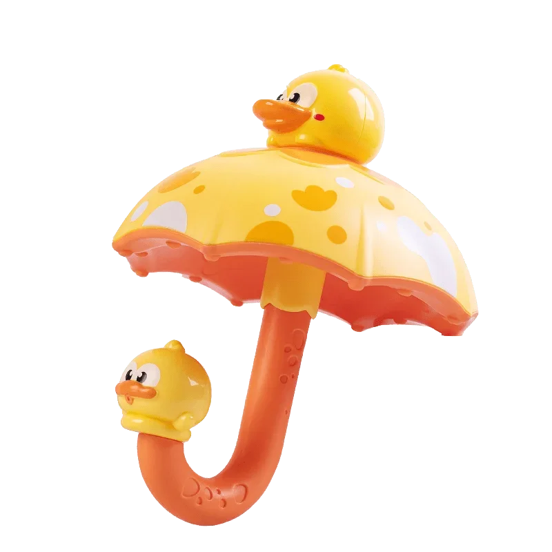 Jouet de bain de canard avec parapluie, débit d'eau interactif, compagnon de baignoire souple pour bébés, jeu sensoriel et plaisir dans la baignoire