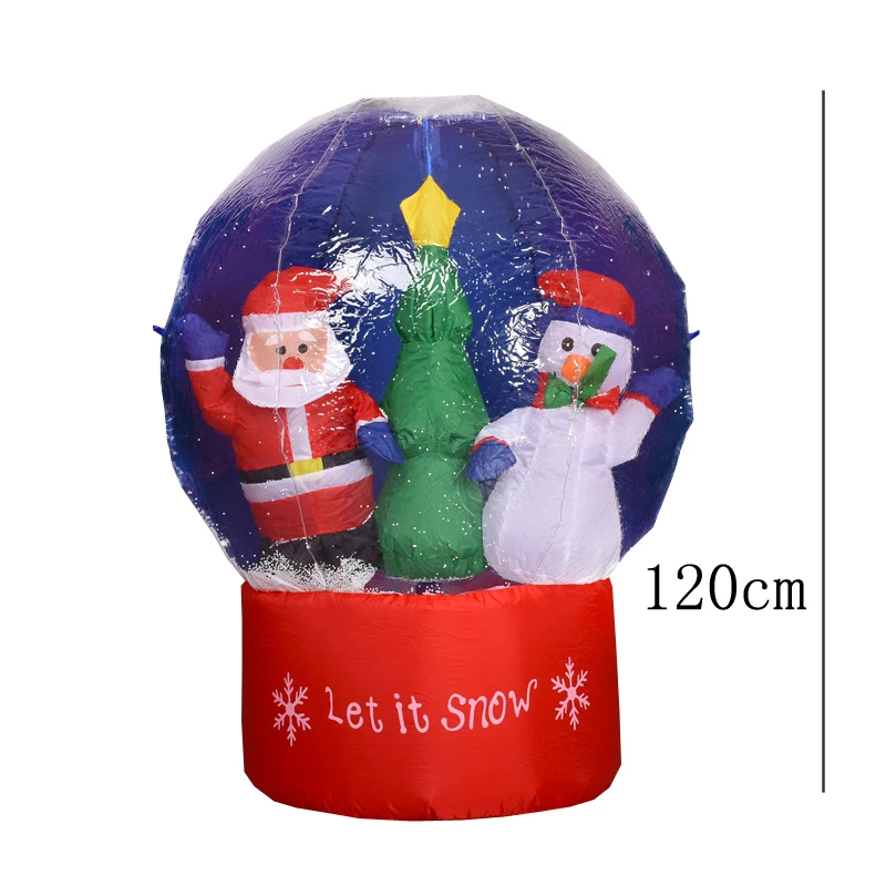 thumbnail image 1 of Tren navideño inflable con luces LED y decoraciones de pingüinos de Papá Noel para jardín, patio, interior y exterior, 1 of 5
