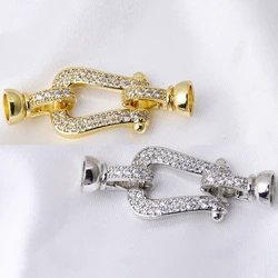 Juya 1 2Pcs DIY Beadwork Pearls Jewelry Making Accessories Handmade 18K Gold Silver Plated Fastener Lock Closure Clasps Supplies