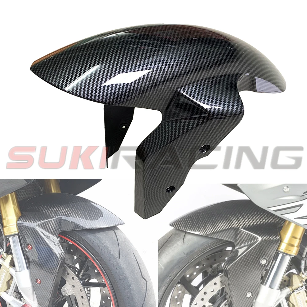 For BMW S1000RR S1000R 2009 2010 2011 2012- ABS Plastics Carbon Fiber Color Front Fender Splash Mud Dust Guard Mudguard