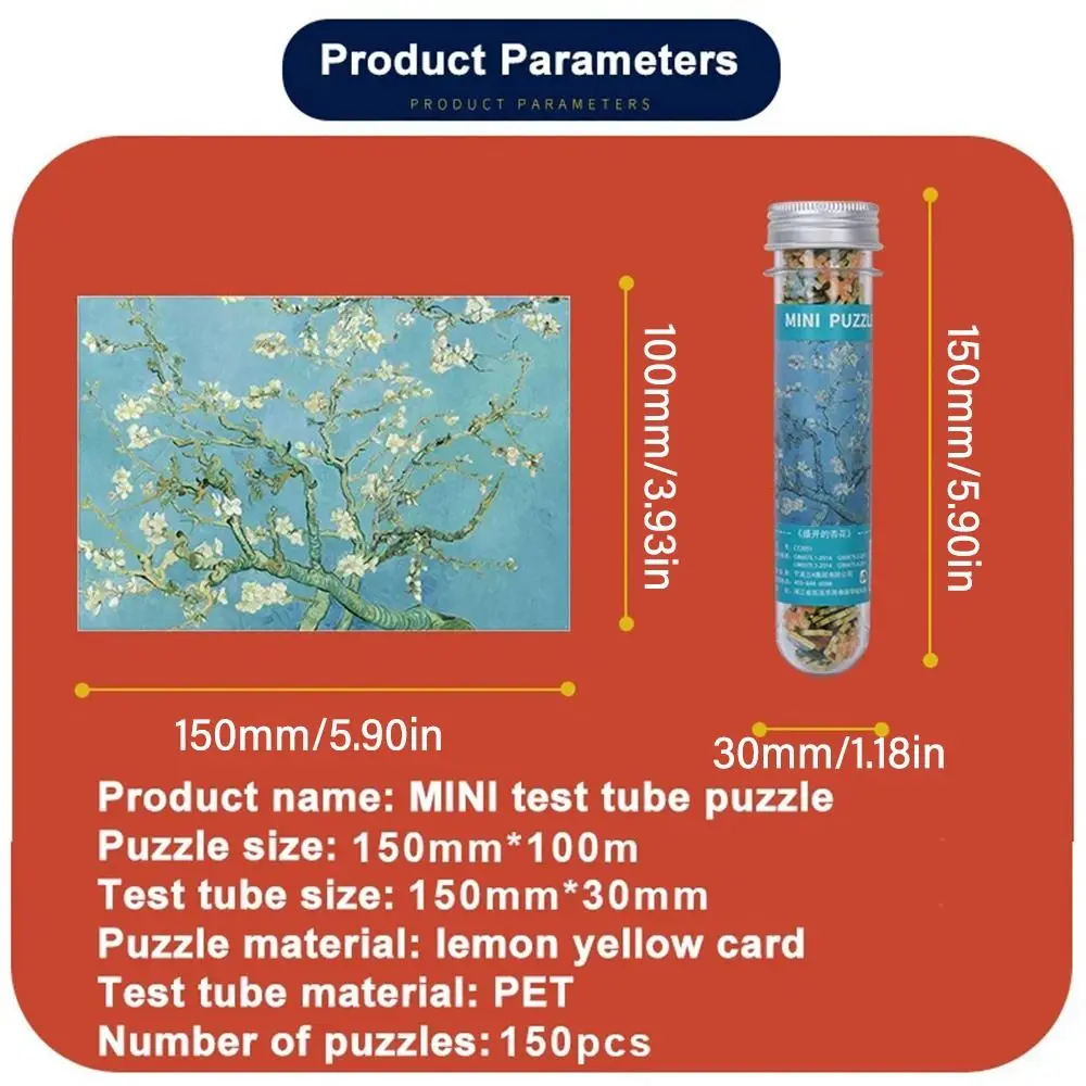 150PCS/Set Creative Oil Painting Jigsaw Puzzles Gifts Mini Oil Painting Jigsaw Test Tube Family Educational Toys Adult Children jigsaw puzzles wooden jigsaw puzzles educational puzzles mini jigsaw puzzle test tube puzzle