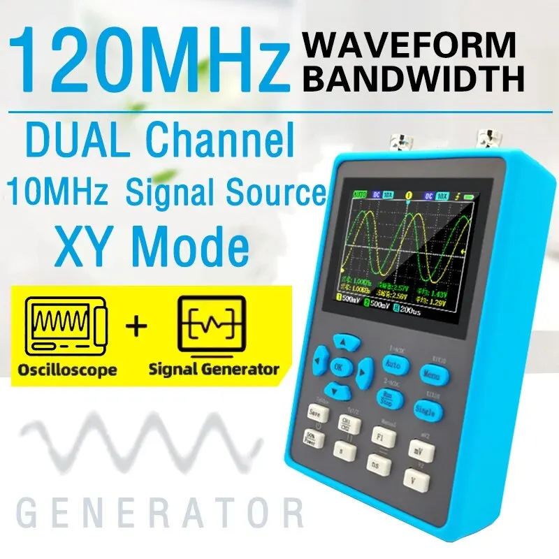 DSO2512G2CH120MHzDigitalOscilloscopeSignalGenerator2in1500MSa