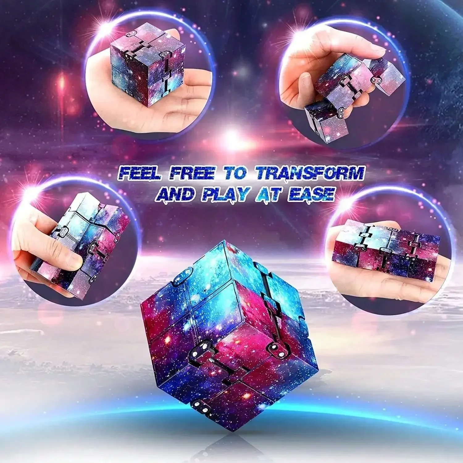Cube Anxiety Relief Toy Hand Held Magic Sensory Stress Cube Toy for Adults Kids Relieve Stress Christmas Party Favors
