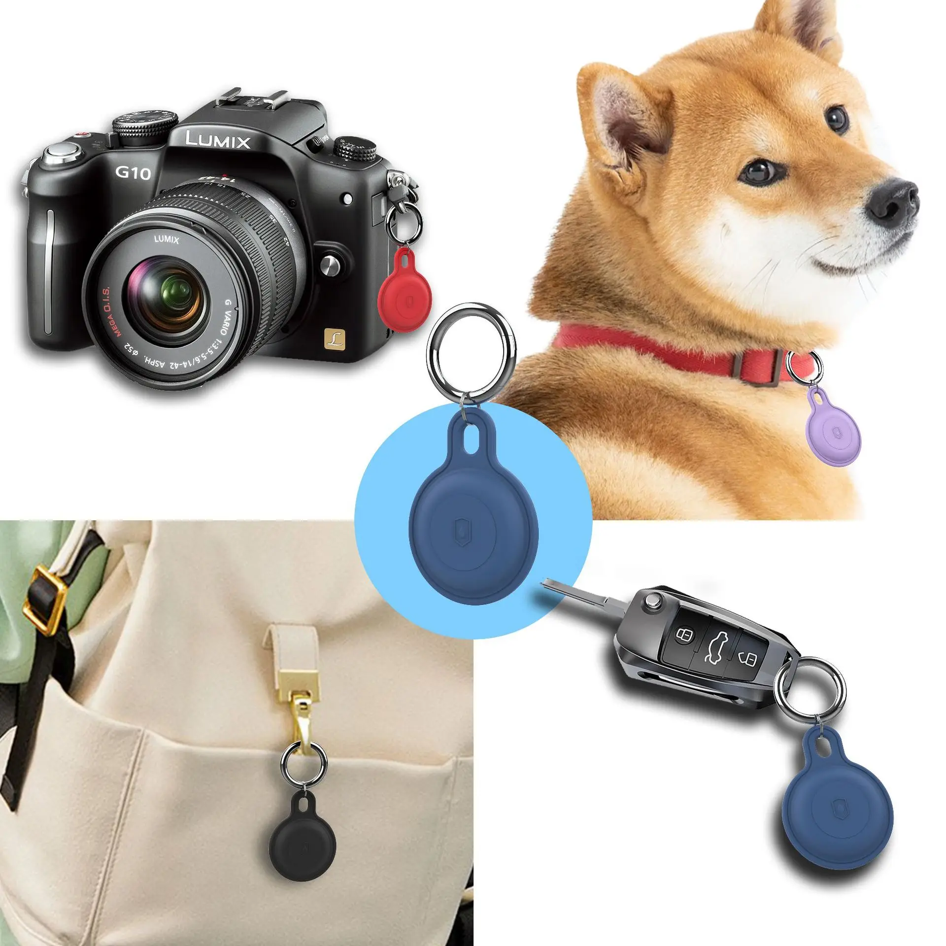 Silicon Keychain for Apple Airtags Case Protective Cover 360&deg; Waterproof Airtag Holder Accessories