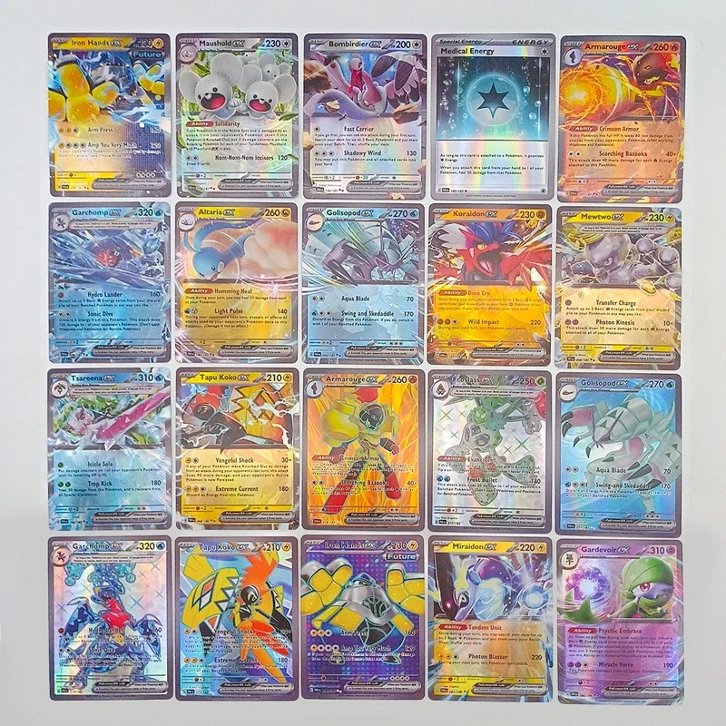 New Pokemon 100pcs EX Cards/box English Shining Energy Battle Toys Trading Card Game For Kids Boys Gift