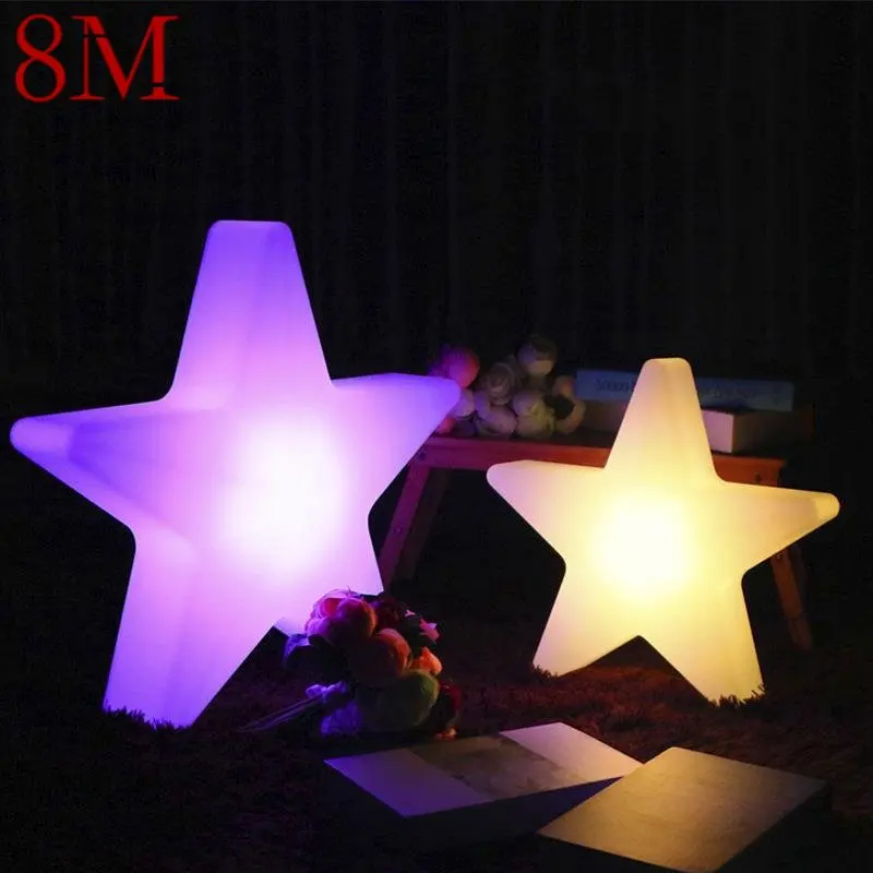 

8M Modern Solar White Landscape Lamp Creative Stars Pattern Waterproof IP65 Decor Led 16 Colors Atmosphere Night Light