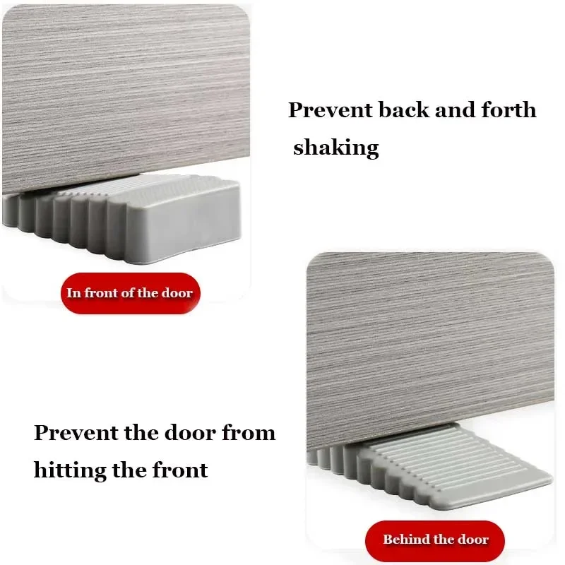 1-5pc Silicone Wedge Door Stop Reusable Shock Absorbent Home Office Anti-Folder Hand Door Stopper Anti-collision