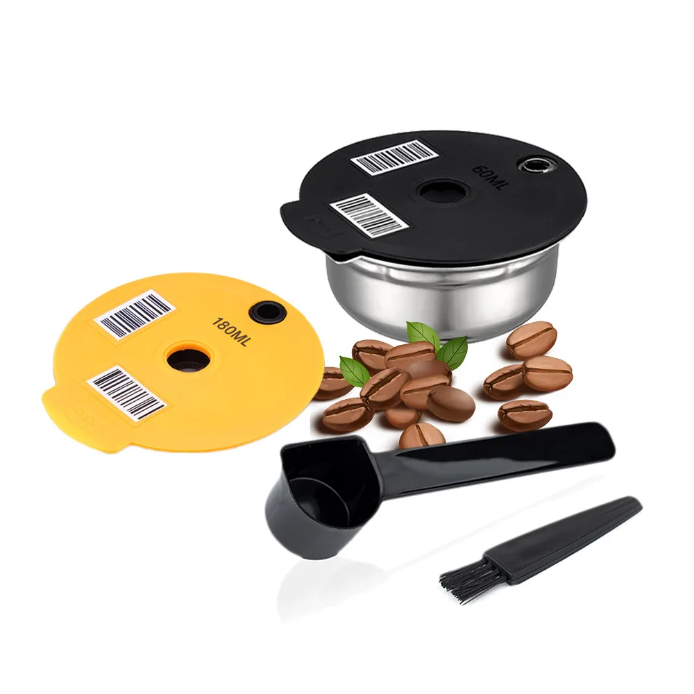Filtros de cápsulas de café reutilizables para Bosch Tassimo Suny Happy Vivy, recambio de acero inoxidable, 60/180/200/220ML