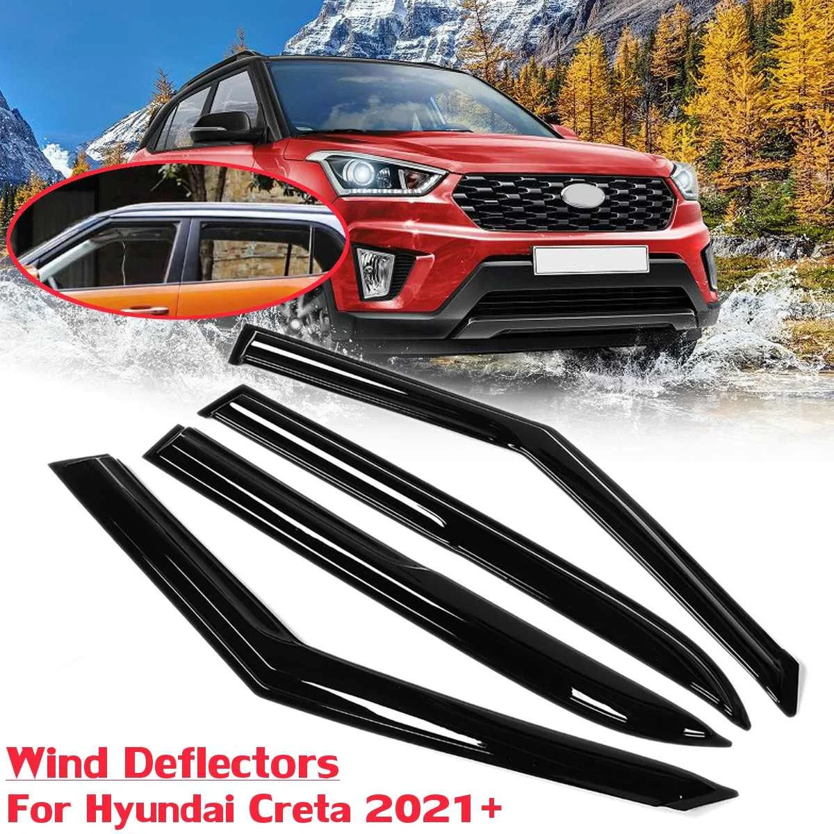 

4 шт., ветрозащитные отражатели для Hyundai Creta 2021 2022