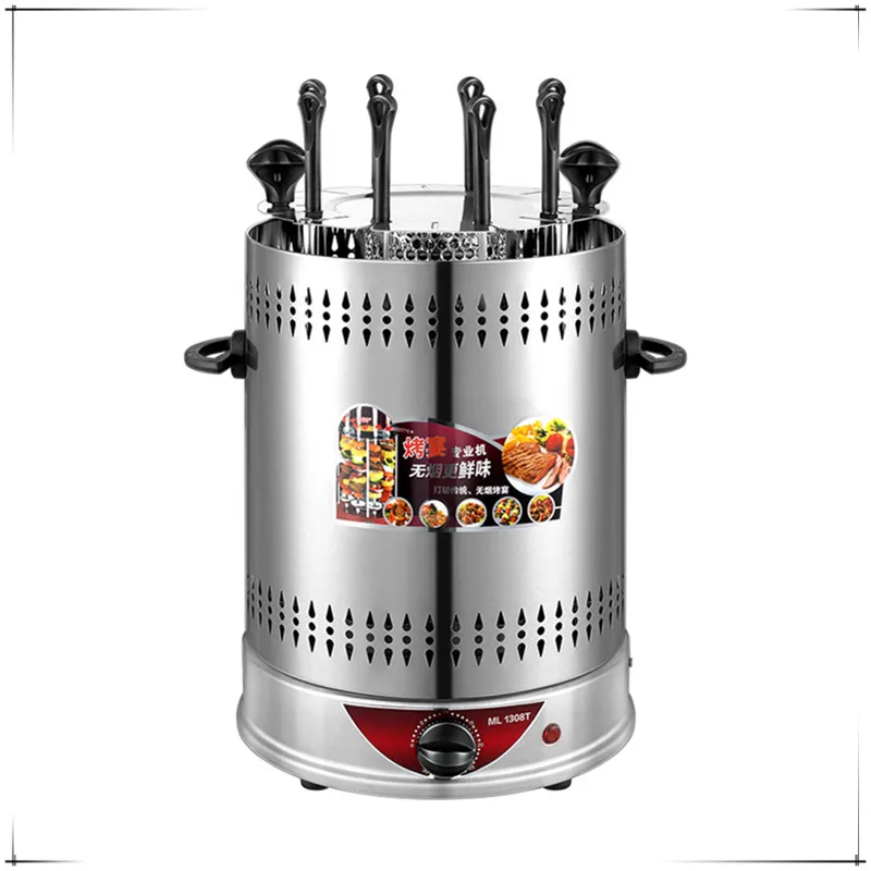 Smokeless electric grill Household rotating lamb kebabs machine stainless steel timing kebab maker automatic BBQ grill 3