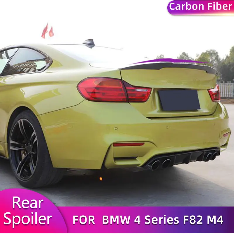 

Carbon Fiber Car Rear Trunk Spoiler Wings for BMW 4 Series F82 M4 Coupe 2 Door 2014-2017 Racing Rear Boot Lid Wing Lip Black FRP
