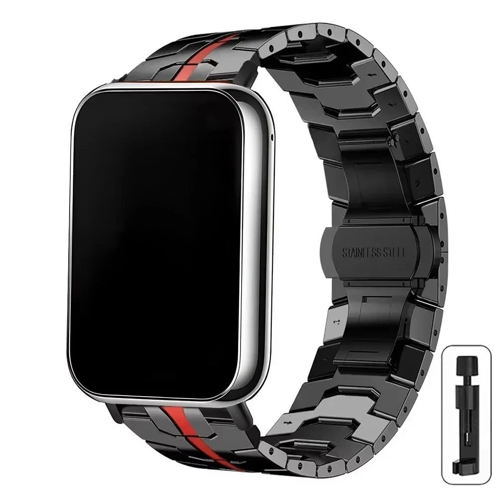 Stainless Steel Metal Band with Butterfly Buckle - Elegant Business Bracelet Strap